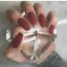 Sethexy 24 pieces matt ballerina purely color wrong nails coffin complete cover medium acrylic art nail tips for women and girls (wine)