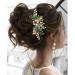 IYOU Sparkly Crystal Wedding Hair Comb Green Flower Bridal Hair Accessories Beads Leaf Prom Headpiece for Brides and Bridesmaids - Buy Online on GoSupps.com
