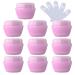 TIANZD 12 Pieces 20ml Empty Plastic Pink Cosmetic Jars with Screw Lid 20g Small Containers Storage Pot for Cosmetic Travel Homemade Cream Gel Lip Balm Salve + 6x Spatula Pink 20ml