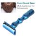 Classic Vintage Men's Razor - Non-Slip Metal Handle Double-Blade for a Thorough Shave - Blue - Buy Online on GoSupps.com
