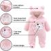 Borlai Baby Winter Snowsuit Romper | Fleece Hooded Onesie for Girls Boys | Pink | 6-9 Months - Buy Online on GoSupps.com