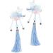 Beaupretty Chinese Side Clip with Tassel 1 Pair Butterfly Flower Bell Hair Clip Barrette Vintage Bride Wedding Hair Traditional Costume Kimono Hanfu Headpiece