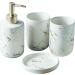 Bathroom Accessories Set of 4 - Lotion Bottle Mouthwash Cups Soap Shell & Toothbrush Holder - Multifunctional White Household Supplies for Toilet - Buy Online on GoSupps.com
