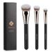 TEOYALL Flat Angled Brushes Flawless Foundation Brush Under Eye Concealer Brush Bronzer Brush with Liquid Cream Powder L/M/S