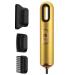 3 in 1 Ionic Hair Dryer Hot &Cold Wind Air Comb Hair Blow Dryer Straight Hair Comb Hot Air Brush Styler and Volumizer Comb (Yellow)