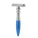 Premium Double Edge Blade Safety Razor - Stainless Steel Men's Grooming Tool | Retro Blue Epilation Accessory - Buy Online on GoSupps.com