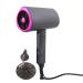Grey T Shape Electric Hair Dryer - Folding 1200W Portable Blow Dryer for Home Salon Travel - US Plug 110V