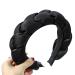 TCM-KE Women's Sponge Padded Velvet Headband Light Solid Color Faux Silk Black