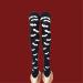Jier Halloween Skeleton Overknees Stockings - Cosplay Blood Stains Black - Perfect for Horror Carnivals & Parties - Buy Online on GoSupps.com