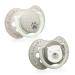 LOVI Dynamic Silicone Pacifier 0-3 Months BPA-Free Buddy Bear Collection 2 Pack Grey 0-3 Months (Pack of 2)