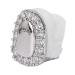 Bling Teeth Accessoire decoration for Halloween-Party hip-hop show practical and fashionable brass galvanization suitable for hip-hop fashion lovers (solitaire portal diamond silver)