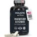 Magnesium Glycinate Capsules with Organic Turmeric and Ginger - 180 Vegan Capsules for Sleep Relaxation Muscle Cramps and Immune Support