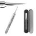 AOYHJA Removal Blackhead Tweezers Precision Stainless Steel Curved Hook for Acne Pimples Comedones Blemishes or Splinters Removal and Ing Silver JZ-001 0