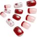 Vatocu Christmas False Nails - Short Red Snowflake & Elk Press on Nails | Snowman Acrylic Stick on Nails for Women & Girls (24pcs) - Buy Online on GoSupps.com