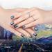 Van Gogh Starry Night Full Nail Stickers - 14 Decals/Sheet Shimmery Glitter Art - Pack of 2 Sheets with Mini Grater - Buy Online on GoSupps.com