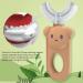JENPECH Kids U-Shaped Toothbrush - Cartoon Bear Shape - Food Grade Soft Silicone Brush Head 360 Oral Teeth Cleaning Design for Toddlers and Children Brown - Buy Online on GoSupps.com