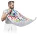 Abstract Flower Bird Beard Bib Apron Beard Bib Hair Catcher for Men Shaving and Trimming Non-Stick Waterproof Beard Cape Grooming Cloth with 2 Suction Cups Gifts for Men
