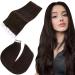 Easyouth Brown Tape in Hair Extensions Human Hair Tape in Extensions Darkest Brown Tape in Real Hair Extensions Tape in Brown Hair 16 Inch 40g 20Pcs 16 Inch #2