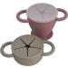 BraveJusticeKidsCo. Snack Attack II Baby Silicone Snack Cup 2 Pack - Collapsible Toddler Cup (Fog/Dusty Rose) - Buy Online on GoSupps.com