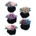 Women Hair Bun Net Snood Crochet Net Bun Hair Cover Flower Decor Barrette Hair Clip Ribbon Flower Hairgrips Lace Flower Hair Accessories (5 Colors)