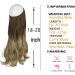 OMGREAET Brown Ombre Wavy Curly Halo Hair Extensions - Light Brown to Light Blonde - 20 Inch - Heat Friendly Fiber - No Clip - Buy Online on GoSupps.com