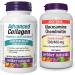 Webber Naturals Advanced Collagen with Hyaluronic Acid and Boron 40 Mini Caplets & Glucosamine Chondroitin Double Strength 140 Caplets Helps Relieve Joint Pain Associated with Osteoarthritis