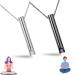 2 pcs breathlace Breathing Necklace Stop Smoking Anxiety Relief Necklace Mindful Anapana Breathing Relief Stress Portable Deep Exercises for Men Women Meditation Relief(Black/Steel Color)