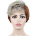 Shop CAIHUASHOPING Short Gradient Pony Wig - Stylish White & Brown 4-Inch Hair Wig for Women - Buy Online on GoSupps.com