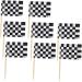Cabilock 48pcs Checkered Flag Stick Black and White Fruit Decor Racing Flag Ice Cream Decor Flag Pole Topper Chequered Flag Car Trim Paper Cups Checkered Flag Toppers Bamboo Cake Lattice Black 48pcs - Buy Online on GoSupps.com