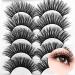 Icycheer mixed 3D artificial hair false eyelashes full stripes thick cross long eyelashes wispy fluffy eyes makeup tools 5 couples (3d53)
