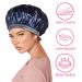ADAMA Luxy Satin Bonnet  Double Sided for Nighttime Hair Protection  Comfortable Elastic Headband  Shiny Metallic Finish  Extra Large Size for Large Volumes of Hair  Machine Washable  Navy and Silver - Buy Online on GoSupps.com