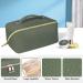 Aucuu Large Capacity Travel Cosmetic Bag - Mint Green Checkered PU Leather Makeup Organizer - Buy Online on GoSupps.com