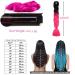 60cm Ombre Braided Hair Extensions - Dark Blue to Rose Red to Blonde 5 Bundles Synthetic Jumbo Braids for Crochet Art Hair - Buy Online on GoSupps.com