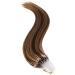Premium Real Hair Microring Extensions - 0.5g/Strand 100 Strands Soft & Smooth - 7A Human Hair 40cm 4P27 Medium Brown & Dark Blonde - International Shipping Available - Buy Online on GoSupps.com