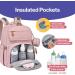 BabbleRoo Large Diaper Bag Backpack - Pink | Includes Changing Mat Pacifier Bag & Stroller Straps | Ideal for International Shipping - Buy Online on GoSupps.com
