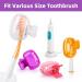 Fowecelt Toothbrush Covers Head Cap - 4Pcs Travel & Bathroom Toothbrush Cover Set in Pink - Buy Online on GoSupps.com