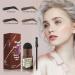 Eyebrow Powder Stick Eyebrow Stamp One Step Eyebrow Stamp Shaping Kit Long Lasting Eyebrow Makeup Eyebrow Powder Tool Set (Light brown) - Buy Online on GoSupps.com