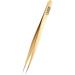 Rubis Splinter Tweezers - Gold-Plated Tweezers for Splinters and Ingrown Hairs - Pointed Tweezers (Gold)