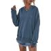 Shop Cuddly Women's Autumn Winter Sweatshirt - Plus Fleece Hoodie with Quadratic Collar for Casual Style | Perfect for Parties Outdoor Travel & Daily Wear - Dark Blue XL - Buy Online on GoSupps.com