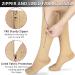 Ailaka Zipper Compression Socks 15-20 mmHg for Men and Women - Knee High Support for Varicose Veins, Edema, and Pregnancy - Medium, Beige - Buy Online on GoSupps.com