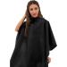 Black Waterproof Hair Salon Cape 59x47 Inch Pack of 3 - Professional Barber Cape with Metal Snap Closure for Adults - Water Resistant Hairdressing Cape - Buy Online on GoSupps.com