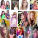 36PCS Colored Clip in Hair Extensions - 21 Rainbow Colors for Kids - Multi-Colors Party Highlights - Synthetic Hairpieces (36 Colors Set) - Buy Online on GoSupps.com