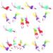 Falllea 20 pieces fury kitten mice cat toy mouse rattles mice toy toy cat catcher pet toys with feather tails for cats fun