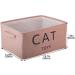 Pethiy Linen Storage Basket for Cats - 24L Toy Box with Handles - Pink Cat Accessories Organizer - 40x30x20cm - Buy Online on GoSupps.com