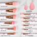 START MAKERS Professional 12Pcs Pink Marble Makeup Brush Set with Beauty Blender & Bag - Buy Online on GoSupps.com