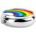 Rainbow Print Mini Round Pill Box - 3 Compartment Travel Organizer | Portable Medicine Case for Home & Office - Buy Online on GoSupps.com