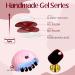 GLAMERMAID Dark Red Press On Nails - Handmade Soft Jelly Gel Tips Reusable Almond Shape Deep Burgundy False Nail Kit for Women - Buy Online on GoSupps.com