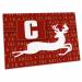 3dRose Letter C Monogram Christmas White Reindeer Deck The... - Desk Pad Place Mats (dpd-262641-1)