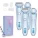 Luna Brazilian Shaver Bikini Trimmer for 2 in 1 Electric Shaver Razors for Women Wireless Female Shaver for Private Area Wet & Dry Ipx7 Waterproof (Blue *2)