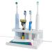 Adorila electric toothbrush holder pebble gate sink organizer for bathrooms wall-mounted toothbrush stand compatible with Philips Sonicare Oral-B (white)
